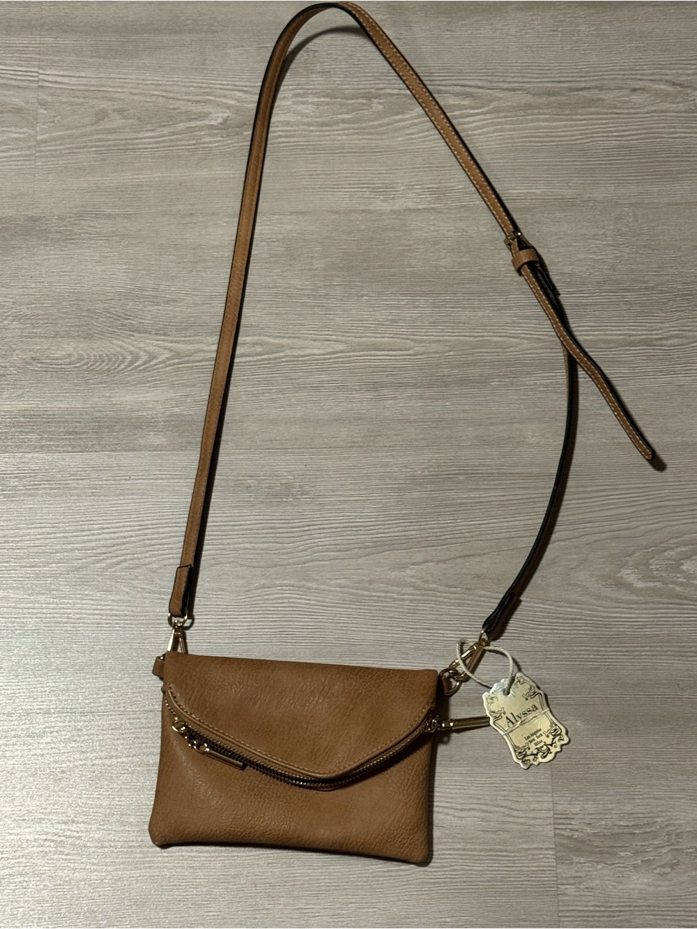 Women's Tan Crossbody Bag - Lightweight Everyday Shoulder Purse